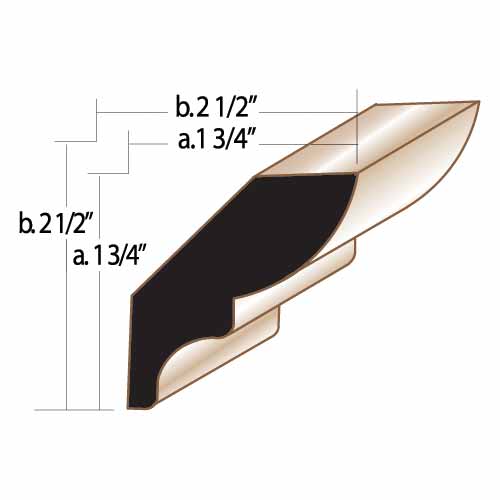 3/4” X 2 1/2” Oak Colonial Crown Moulding