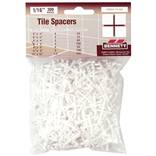 CERAMIC TILE SPCRS 1/16" 200/BAG