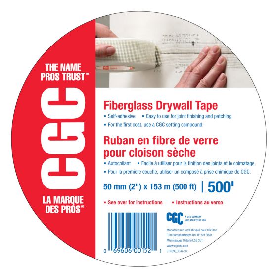 SHEETROCK Brand Fiberglass Drywall Tape, 2 in x 500 ft Roll, 1 Roll