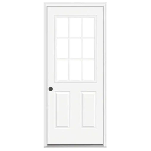 34" Steel Utility Door, 9 Lite Right Hand