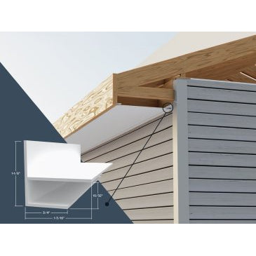 1-3/16"x1-1/8"x10’ Trusscore PVC F Trim, White