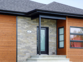 Fusion Stone siding accenting an exterior door