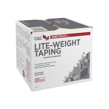 CGC Lite-Weight Taping Drywall Compound, Ready-Mixed, 17 Liter Carton, 1 Carton