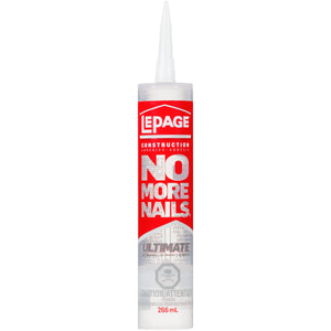 LePage No More Nails Ultimate Crystal Clear Construction Adhesive 266ml, Clear