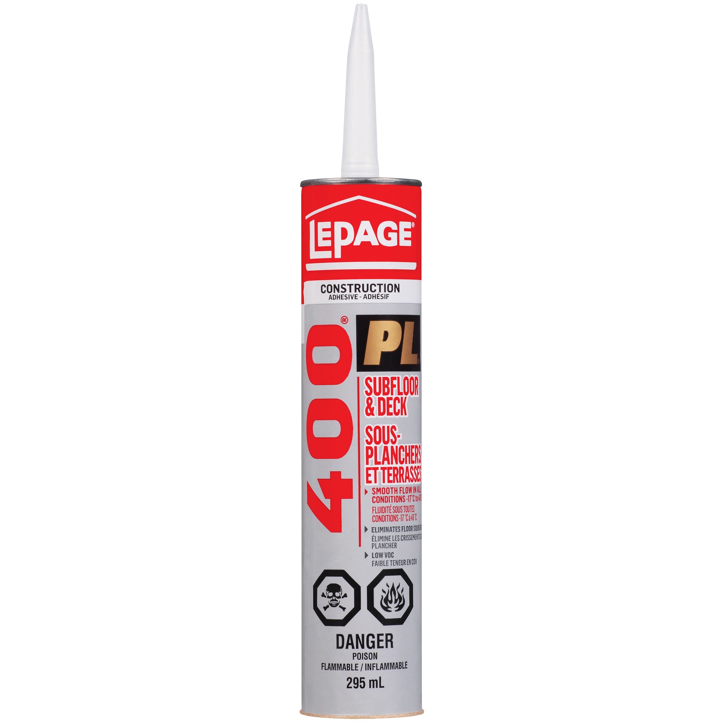 LePage PL400 Subfloor and Deck Adhesive, Light Tan, 295 ml Cartridge, Pack of 1