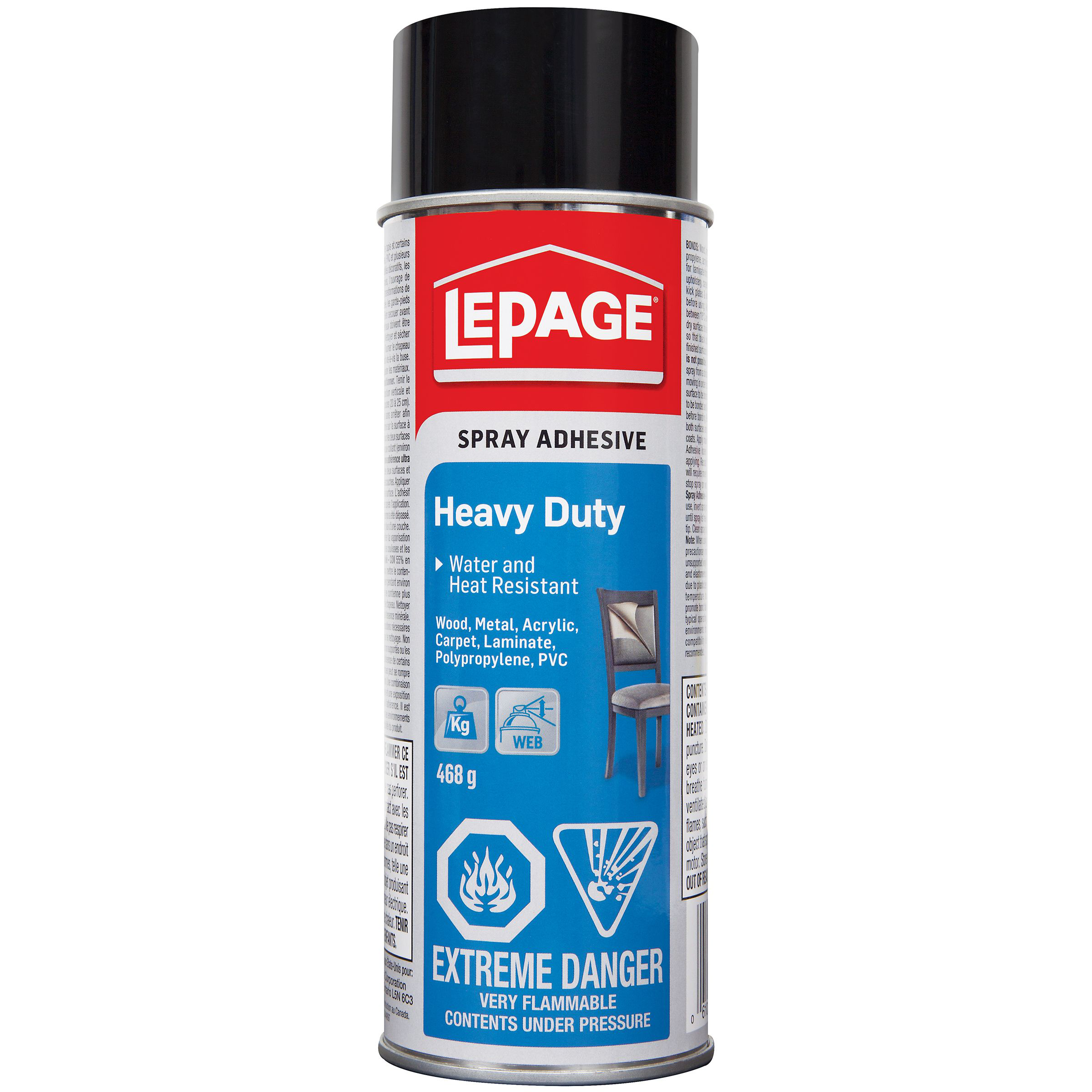 LePage Heavy Duty Spray Adhesive, Clear, 468 g Can, Pack of 1