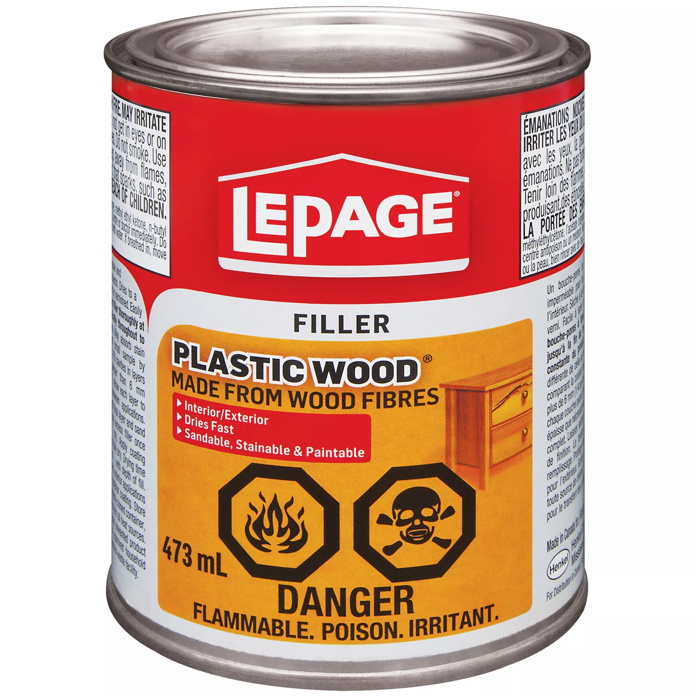 Plastic Wood Filler, Light Tan 473ml