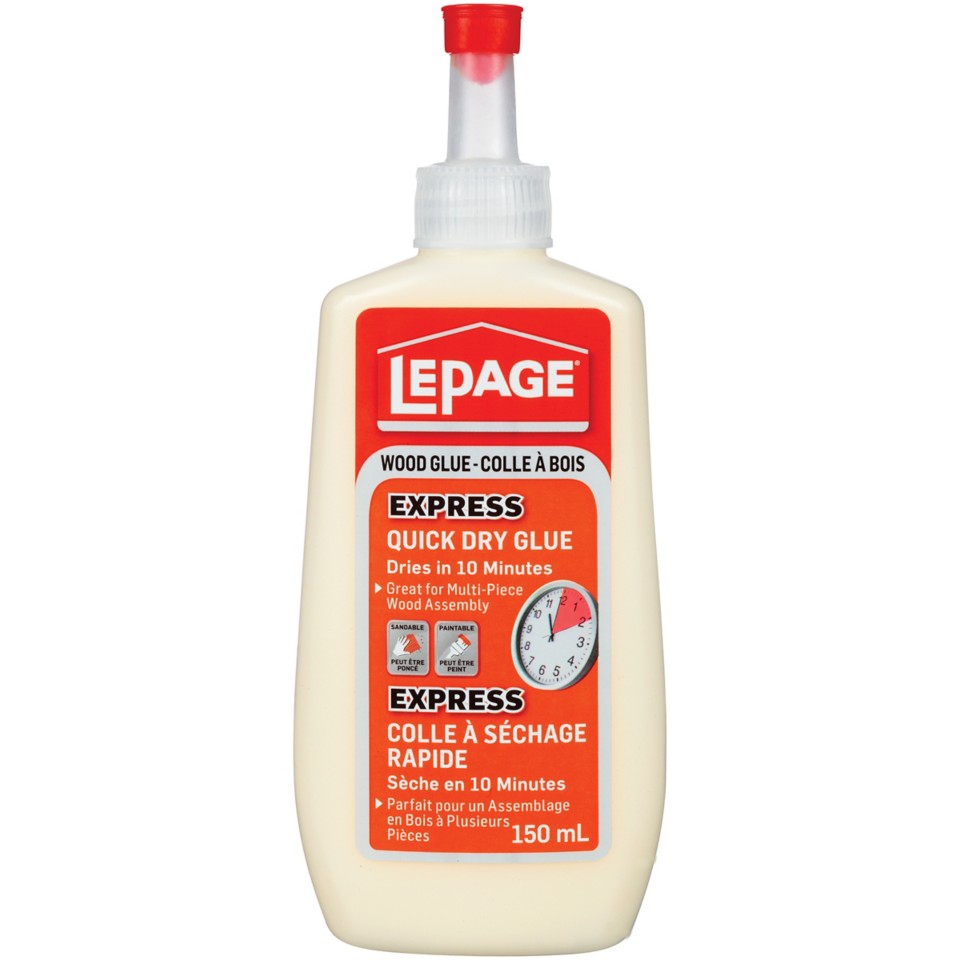 LePage Express Wood Glue, Translucent White Quick Dry, 150 ml Bottle, Pack of 1