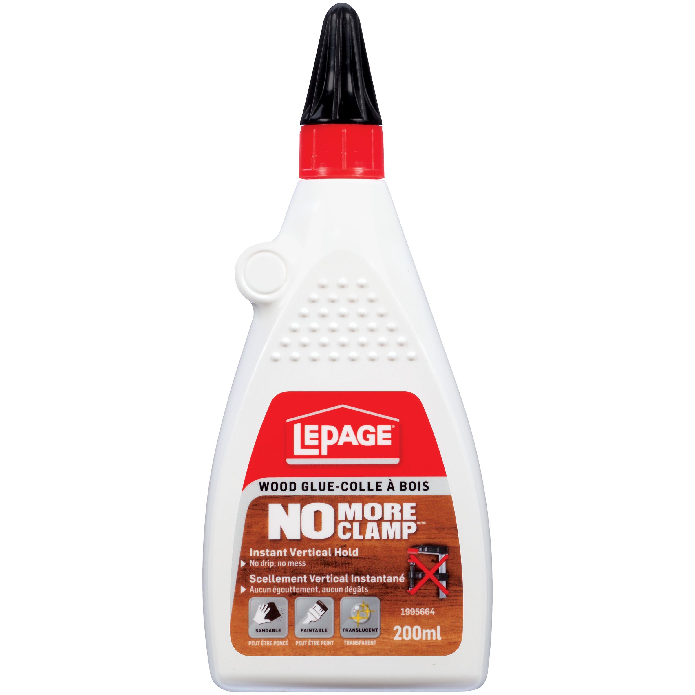 LePage No More Clamp Wood Glue, Clear, 200 ml Bottle, Pack of 1