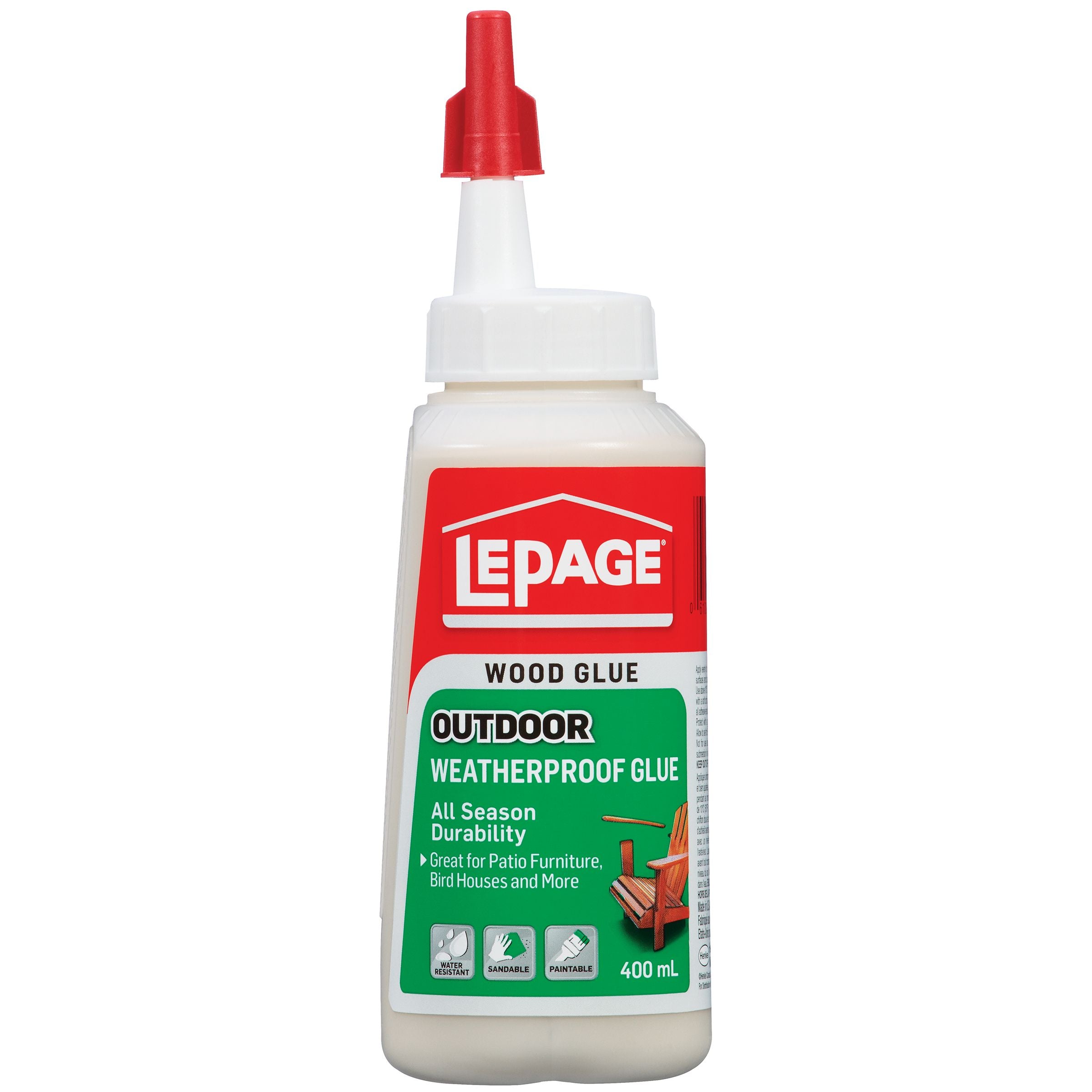 LePage Outdoor Weatherproof Glue, Translucent Brown, 400 ml Bottle, Pack of 1