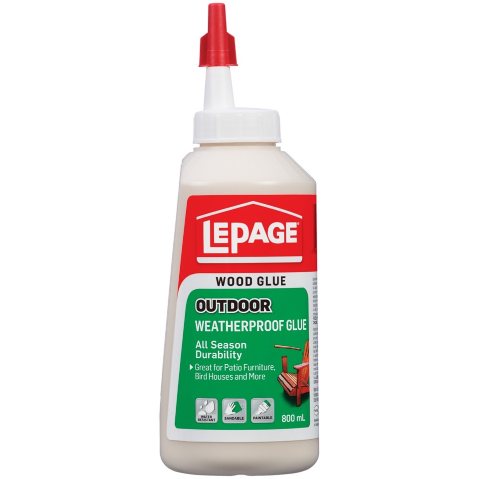 LePage Outdoor Weatherproof Glue, Translucent Brown, 800 ml Bottle, Pack of 1