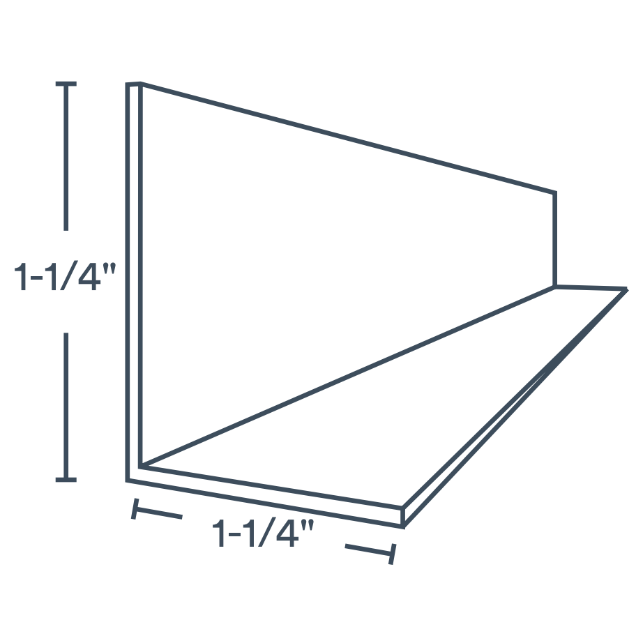 1-1/4"x1-1/4"x10’ Trusscore PVC Small Outside Corner Trim, Grey