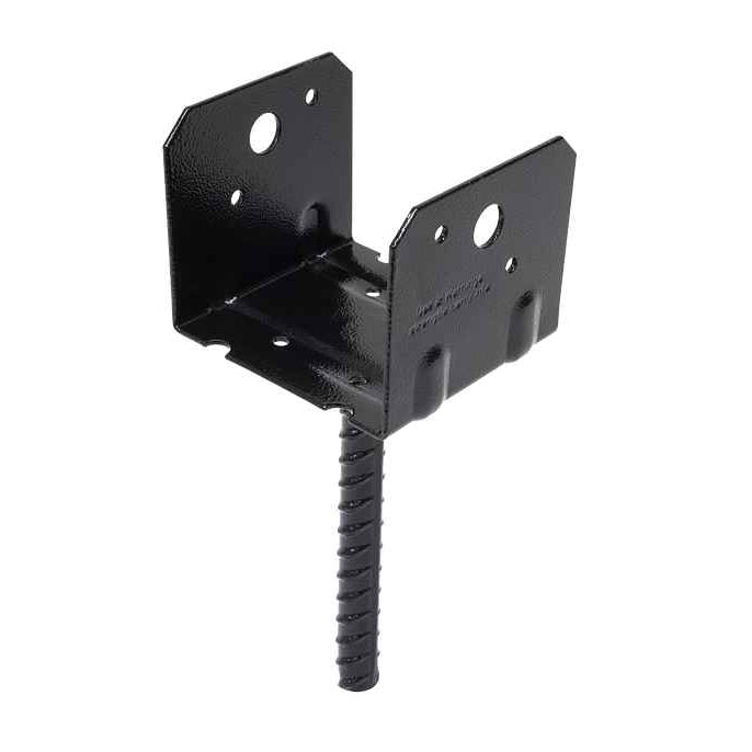 RCPS Black Powder-Coated HDG Rebar Carport Saddle for 6x6