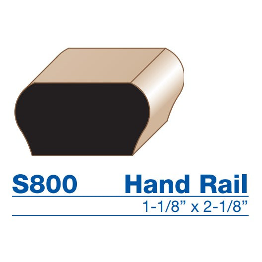 1 1/8”x2 1/8” Poplar Handrail