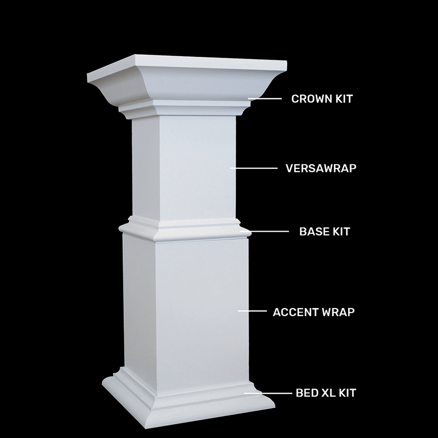 6"x6"x8'6" VersaWrap Column Wrap PVC, White
