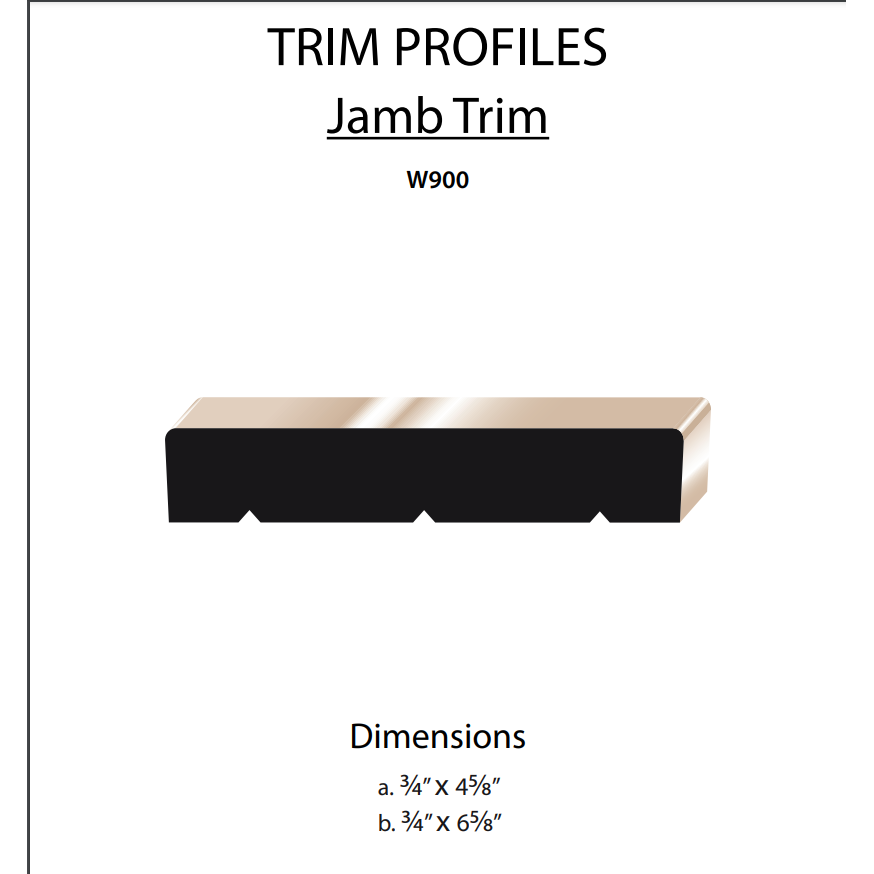 3/4”x6 ” Poplar Door Jamb Set For 36”x96” Openings