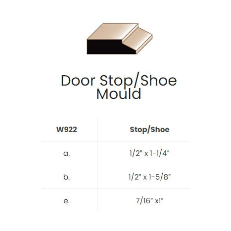 7/16”x1” Poplar Step Bevel Door Stop