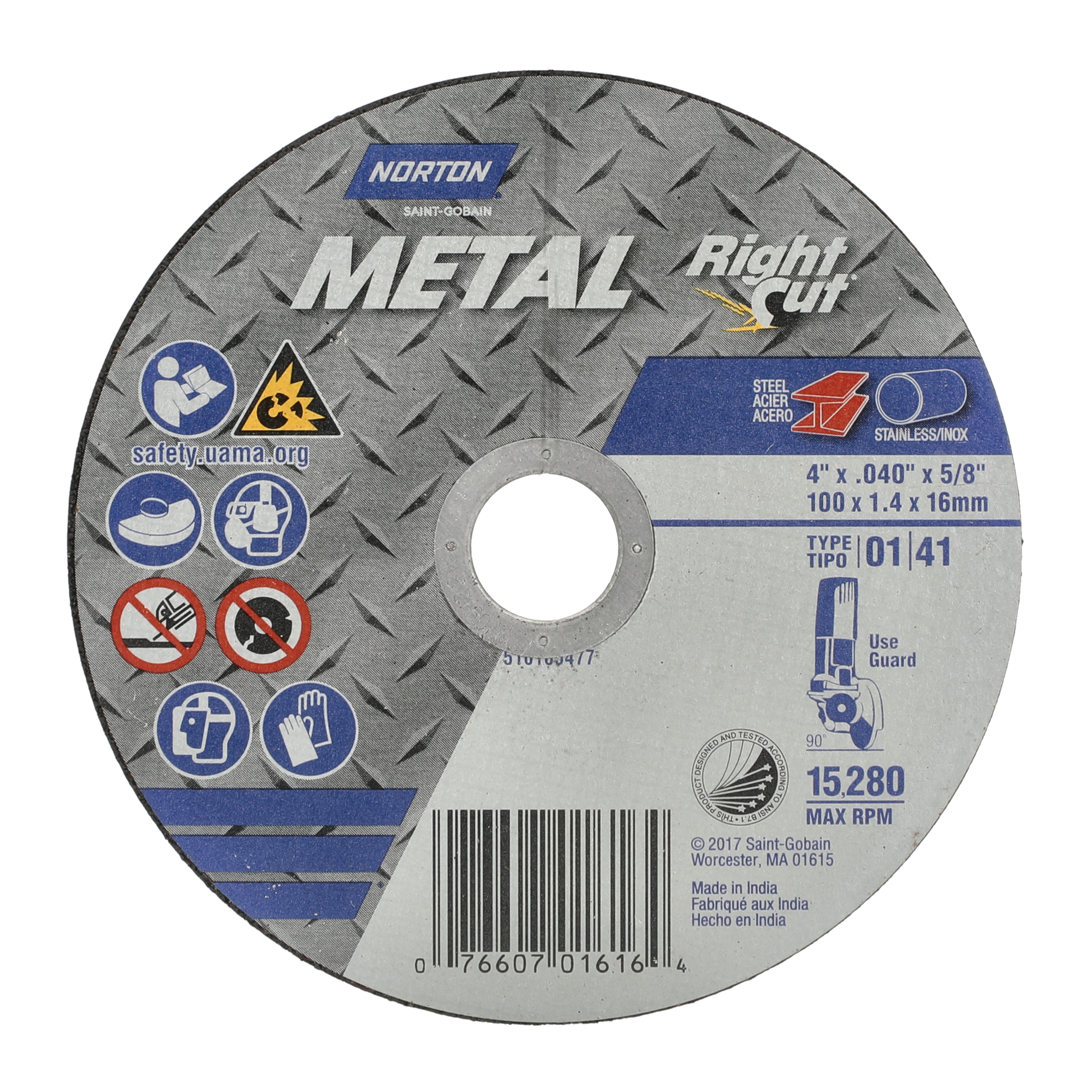 Metal 4-1/2in RightCut A AO Type 01/41 Right Angle Cut-Off Wheel