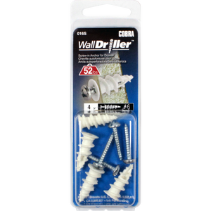 #6 Nylon WallDriller Anchor w/ Screw (4 Pack)