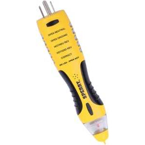 2 in 1 GFCI and Non Contact Voltage Tester Black and Yellow