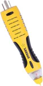 2 in 1 GFCI and Non Contact Voltage Tester Black and Yellow