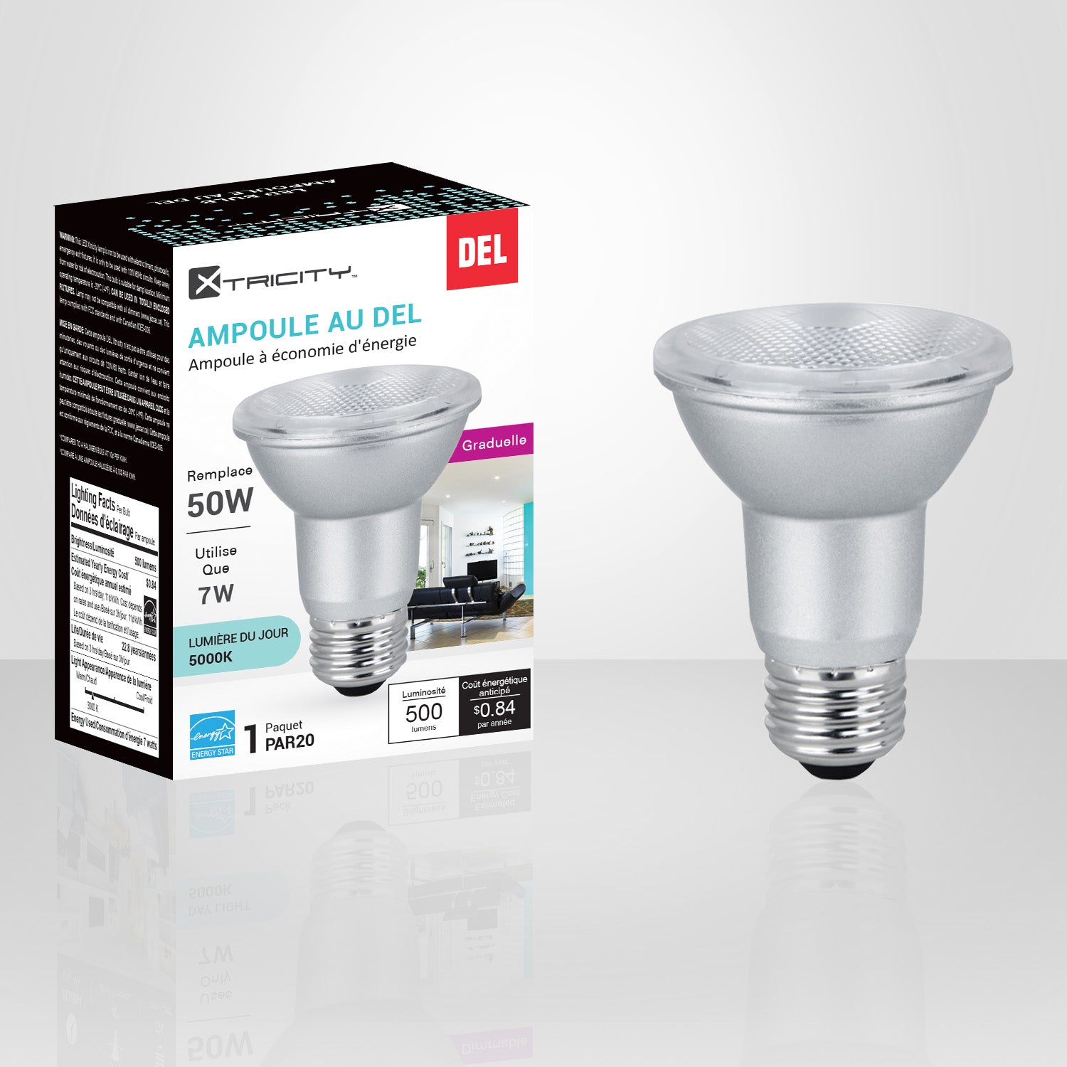 Dimmable LED Bulb PAR20 7W=50W, Daylight (1 Pack)