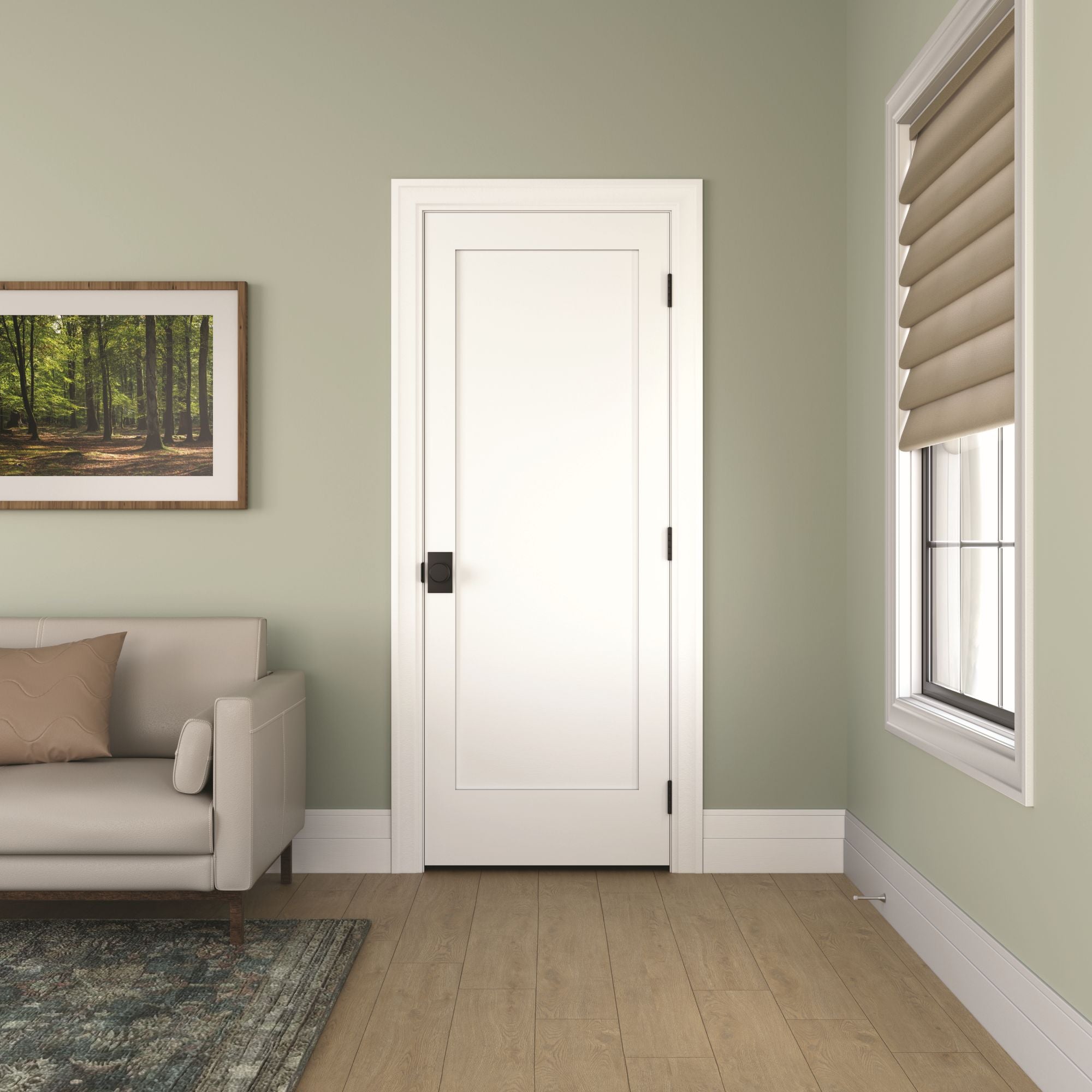 24"X80"X1-3/4" Madison 1-Panel Recessed Solid Core