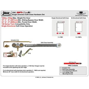 1060 Soft Close Pocket Door Kit L.E. JOHNSON PRODUCTS Sliding Door Hardware