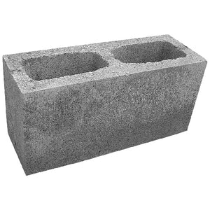 Standard Concrete Block Grey Inter-Locking 10in L x 16in W x 8in H