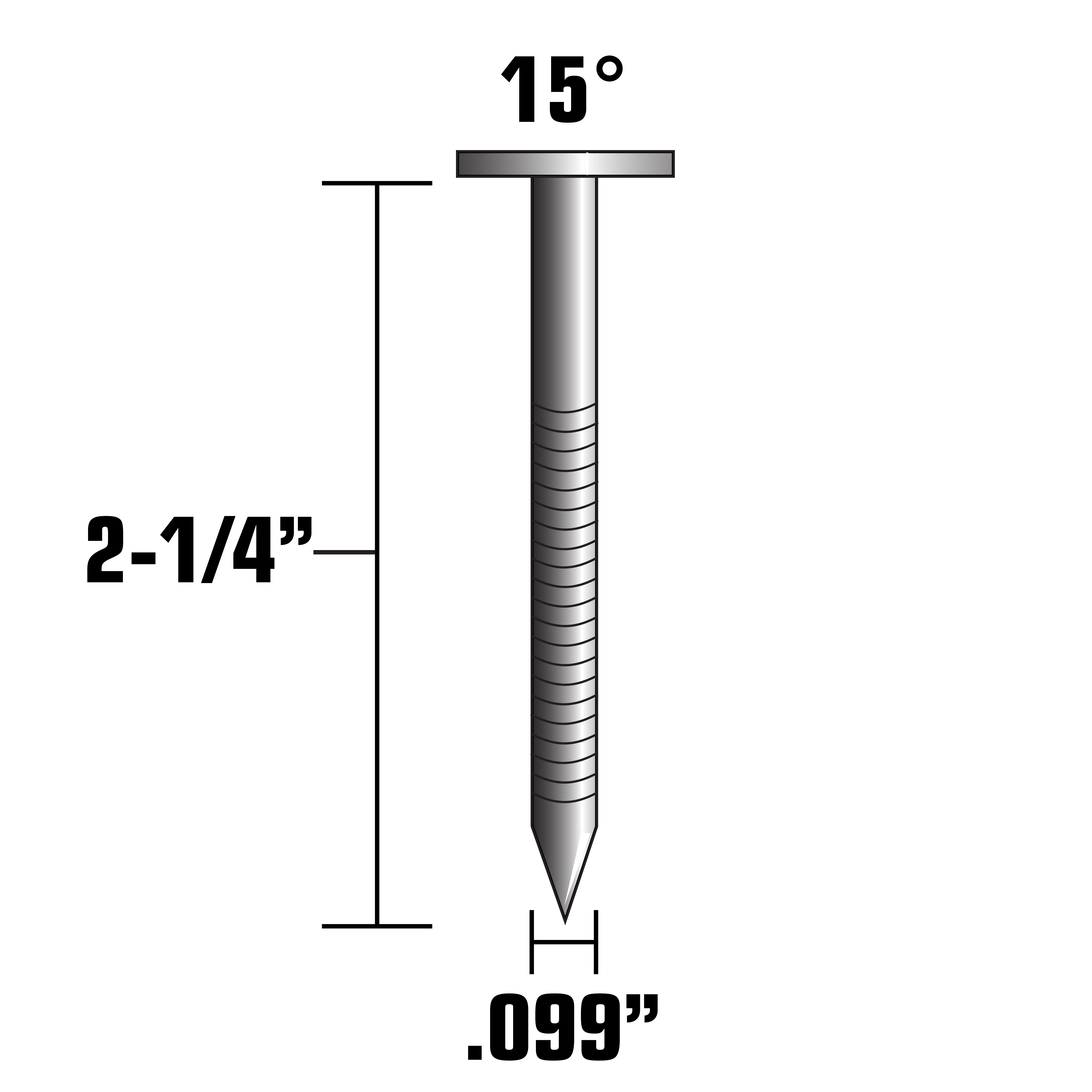 2-1/4" Full Round Head Basic Bright Wire Coil Pallet and Framing Nail