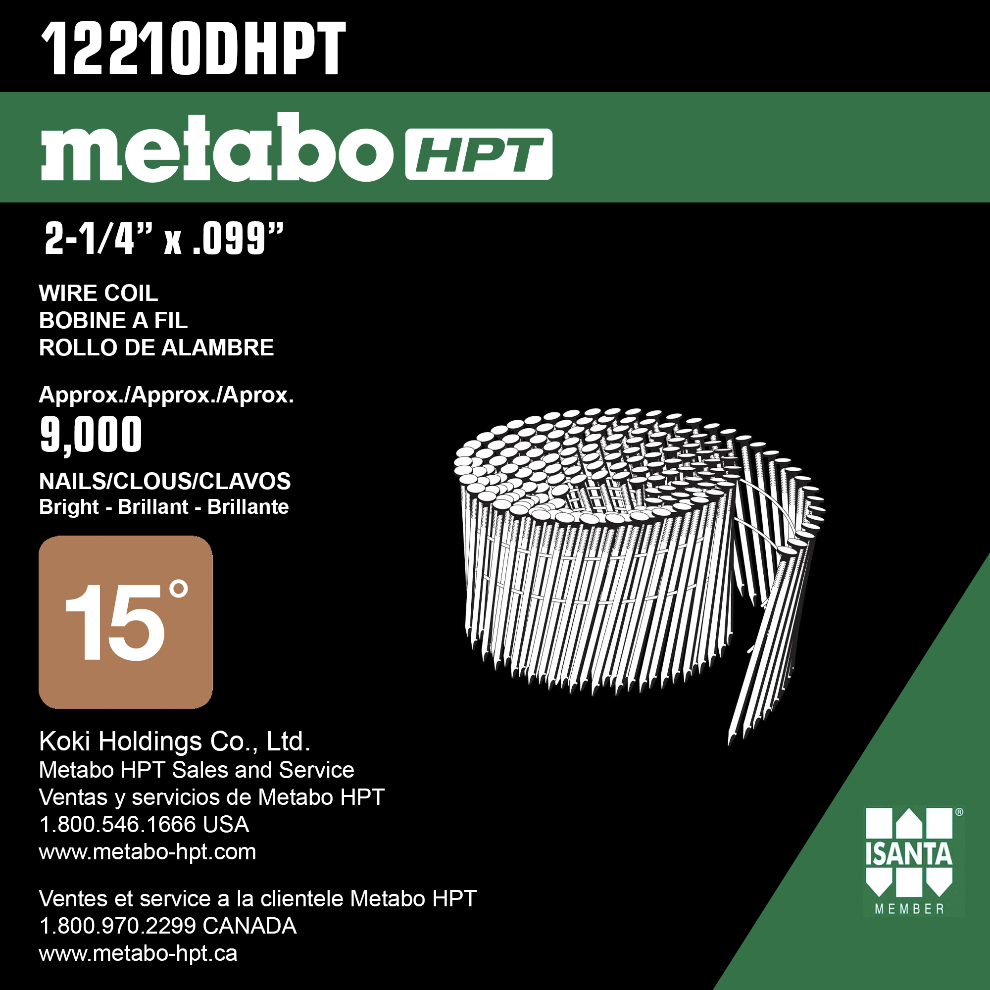 2-1/4-In Full Round Head Basic Bright Wire Coil Pallet and Framing Nail