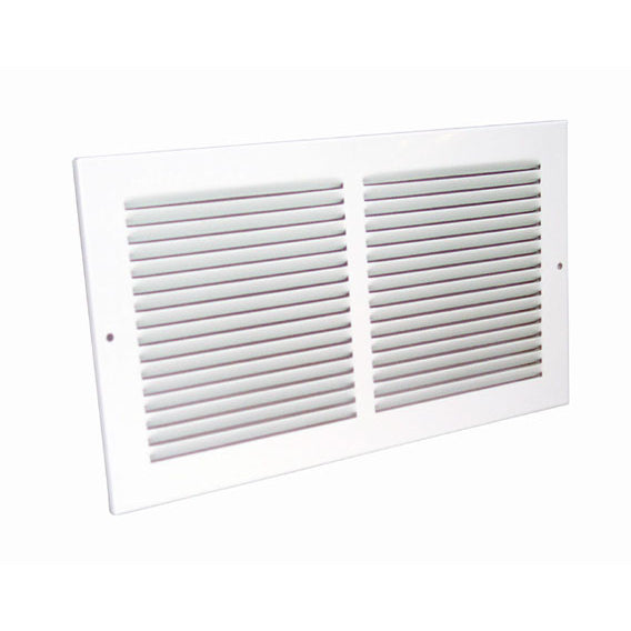 Sidewall Grille, 16 in L, 8 in W, Rectangle, Steel, White