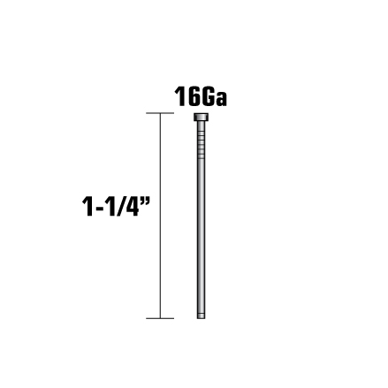 1-1/4" 16ga Galvanized Straight Finish Nails