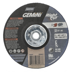 Gemini 7in RightCut A AO Type 27/42 Right Angle Cut-Off Wheel
