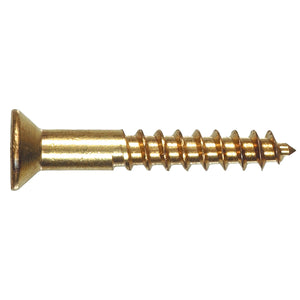 6x3/4 Flat Head Brass Wood Screw (50/Box)