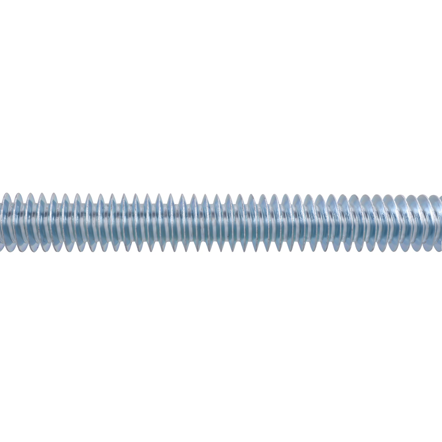 A 1/4″ x 72″ Fully Threaded Steel Rod, Zinc Plated, shown as a length of threaded metal.