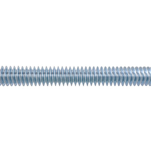 A 1/4″ x 72″ Fully Threaded Steel Rod, Zinc Plated, shown as a length of threaded metal.