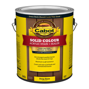 Cabot® Solid Color Acrylic Stain + Sealer, Deep Base, 3.78 L