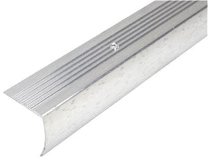 1-1/8"x6' Aluminum Drop Stair Nosing, Hammered Silver