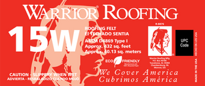 15W Warrior Roof Felt 3’ X 144’