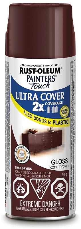 340g Painter's Touch Spray Paint, Gloss Kona Brown