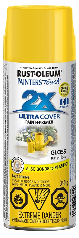 340g Painter's Touch Spray Paint, Gloss Sun Yellow