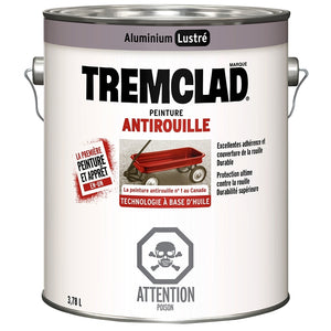 3.78L Tremclad Rust Paint, Gloss Aluminum