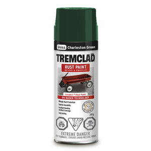 340g Tremclad Rust Paint Spray Can, Gloss Charleston Green