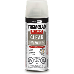 340g Tremclad Rust Paint Spray Can, Gloss Clear