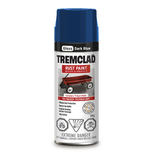 340g Tremclad Rust Paint Spray Can, Gloss Dark Blue