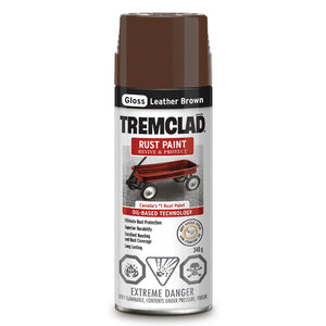 340g Tremclad Rust Paint Spray Can, Flat Leather Brown