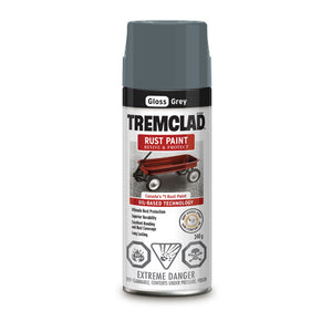 340g Tremclad Rust Paint Spray Can, Gloss Gray