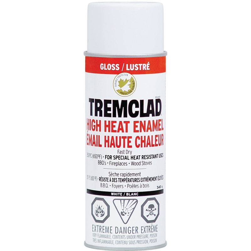 340g Tremclad High Heat Enamal Spray Can Gloss White