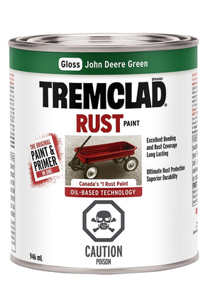 946mL Tremclad Rust Paint, Gloss John Deere Green